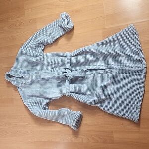 Brooklinen Dreamweave Belted Waffle Robe Turkish Cotton In Ocean